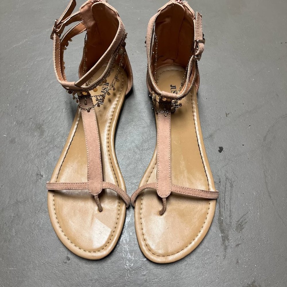 JustFab Size 9 Flat Gladiator Sandals